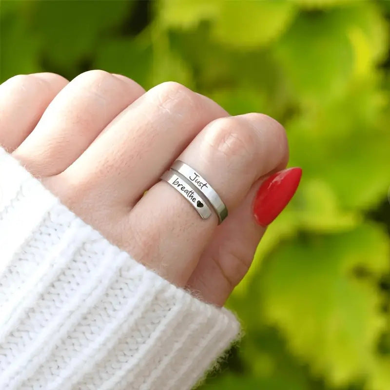 Just Breathe Spiral Heart Ring – Stainless Steel, Tarnish-Resistant