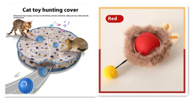 PurrPlay Self-Rolling Cat Toy Ball – Interactive, Motion-Activated Fun