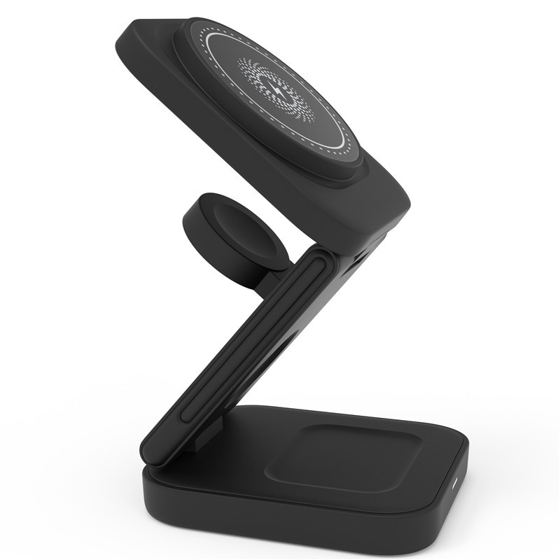 3-in-1 Magnetic Foldable Wireless Charger – 30W, iPhone, Apple Watch & AirPods