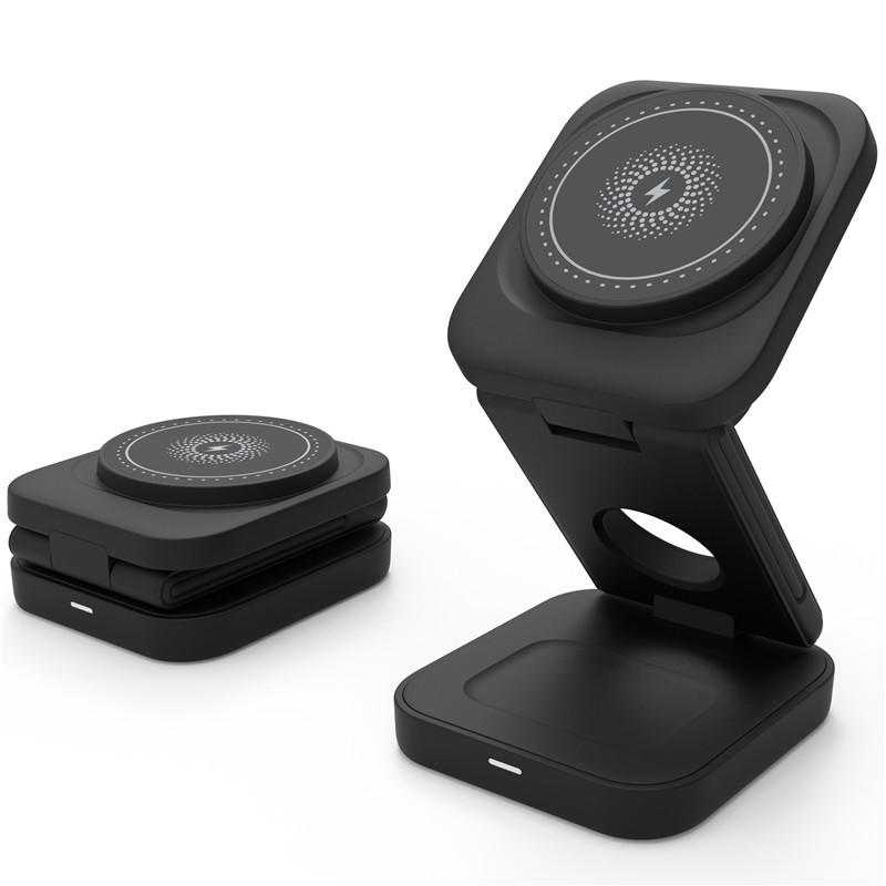 3-in-1 Magnetic Foldable Wireless Charger – 30W, iPhone, Apple Watch & AirPods
