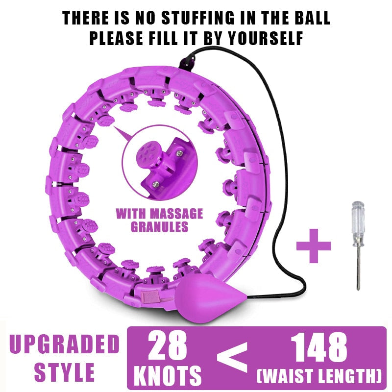 Smart Weighted Fitness Hoop – 24 Knots, Waist & Core Toning for Adults