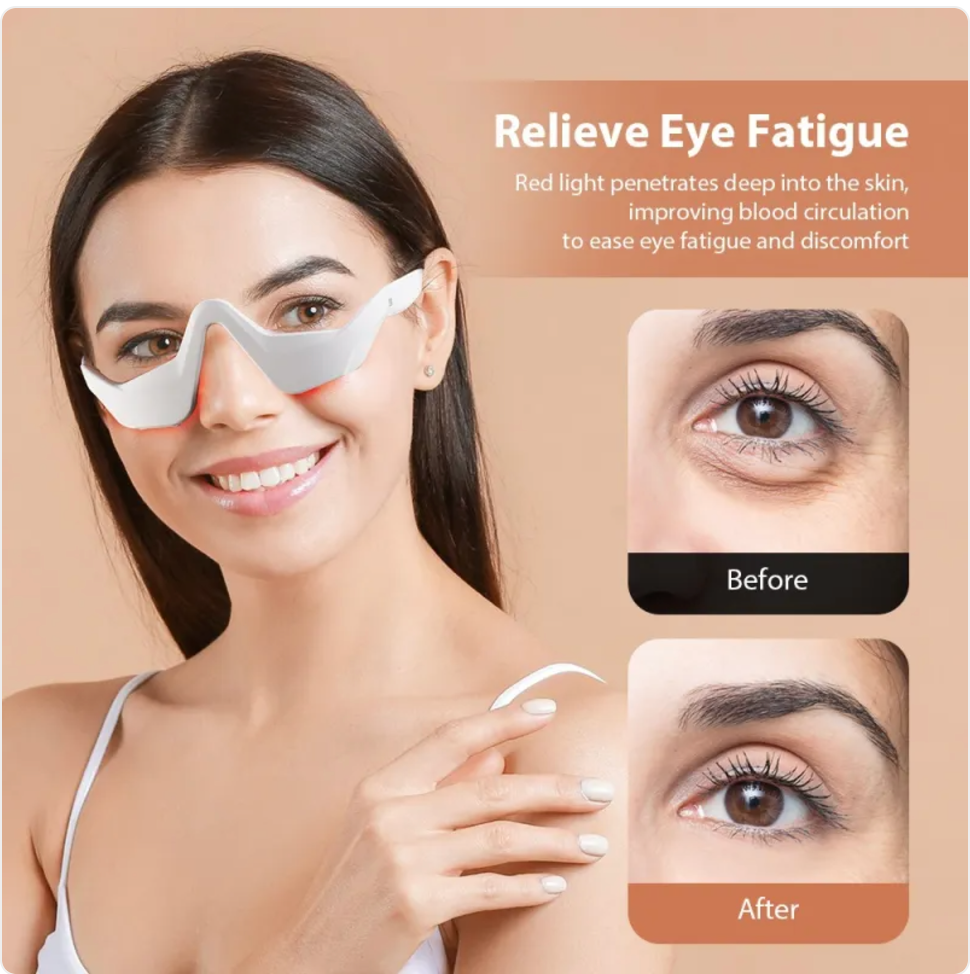 Red Light Eye Massager – Reduces Dark Circles, Puffiness & Eye Bags | USB-C