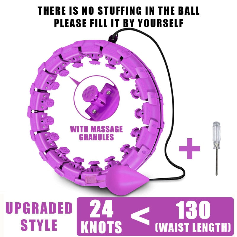 Smart Weighted Fitness Hoop – 24 Knots, Waist & Core Toning for Adults