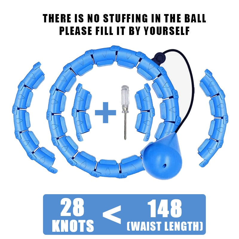 Smart Weighted Fitness Hoop – 24 Knots, Waist & Core Toning for Adults