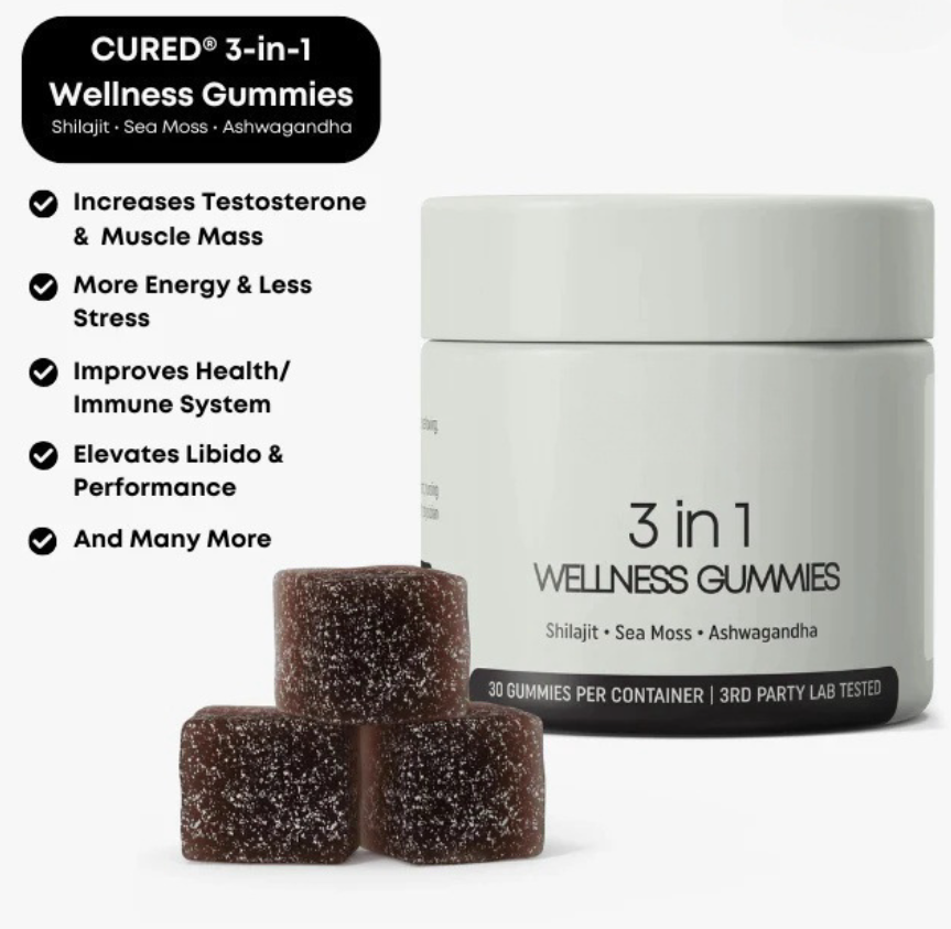 Shilajit 3-in-1 Gummies for Men – Energy, Stamina & Testosterone Support