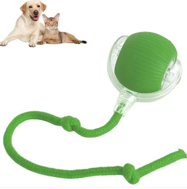 Smart Auto-Rolling Pet Ball – Interactive Toy for Cats with Rope Attachment
