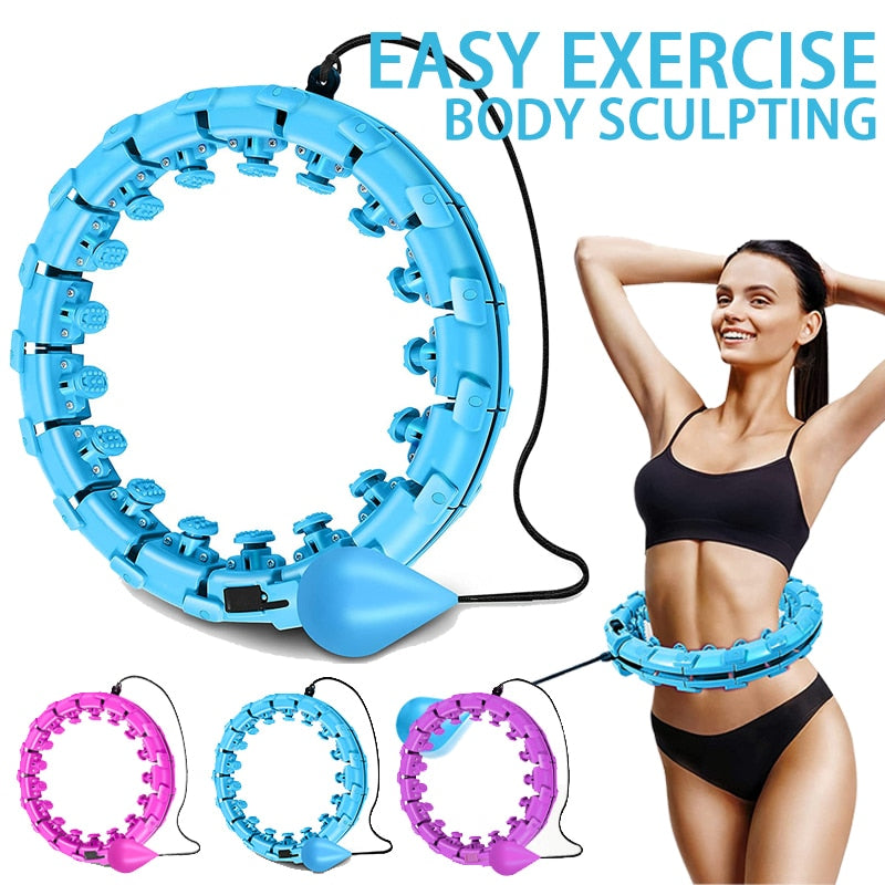 Smart Weighted Fitness Hoop – 24 Knots, Waist & Core Toning for Adults