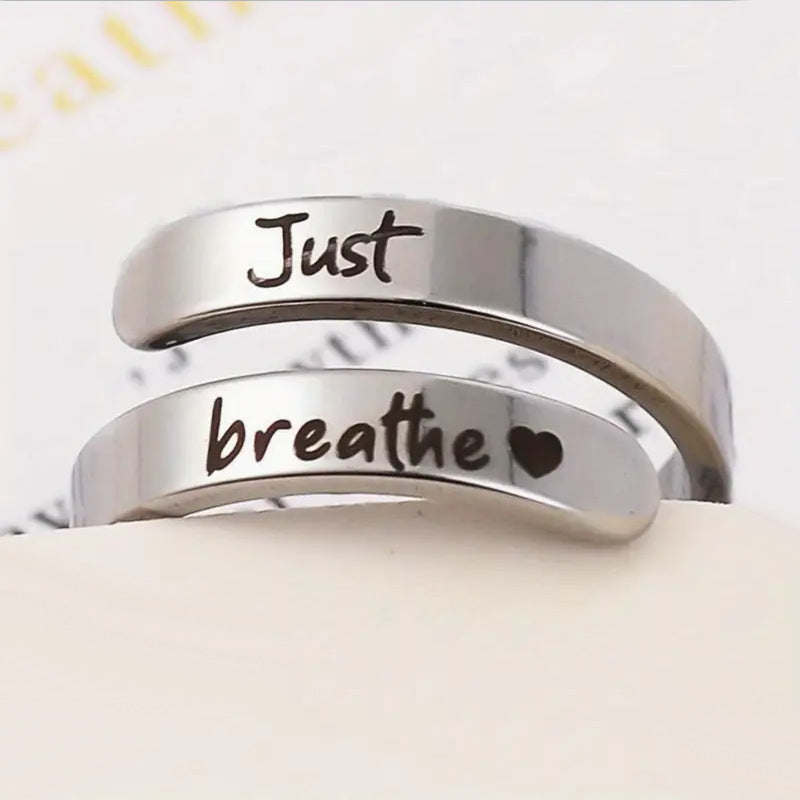 Just Breathe Spiral Heart Ring – Stainless Steel, Tarnish-Resistant