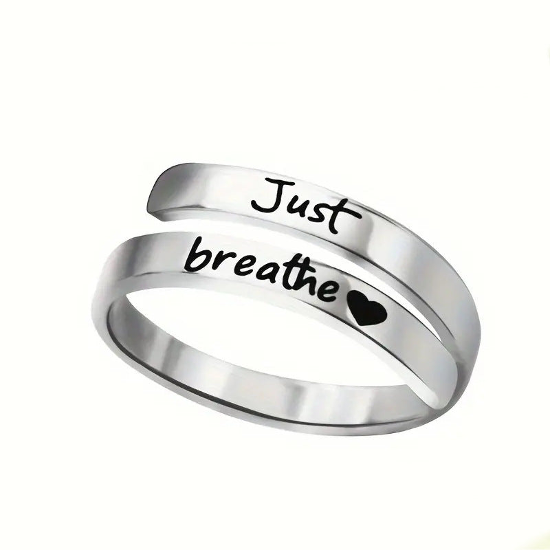 Just Breathe Spiral Heart Ring – Stainless Steel, Tarnish-Resistant