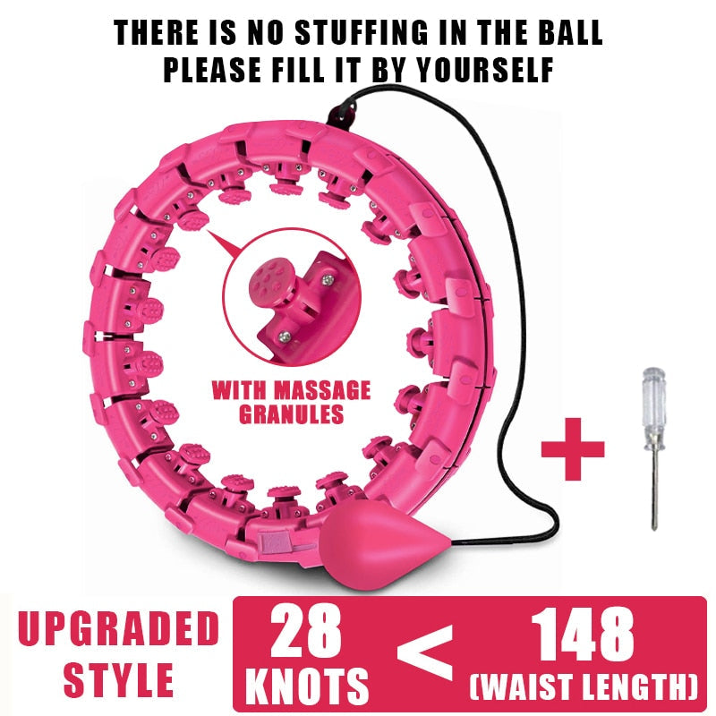 Smart Weighted Fitness Hoop – 24 Knots, Waist & Core Toning for Adults