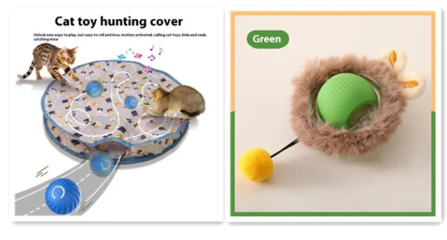 PurrPlay Self-Rolling Cat Toy Ball – Interactive, Motion-Activated Fun