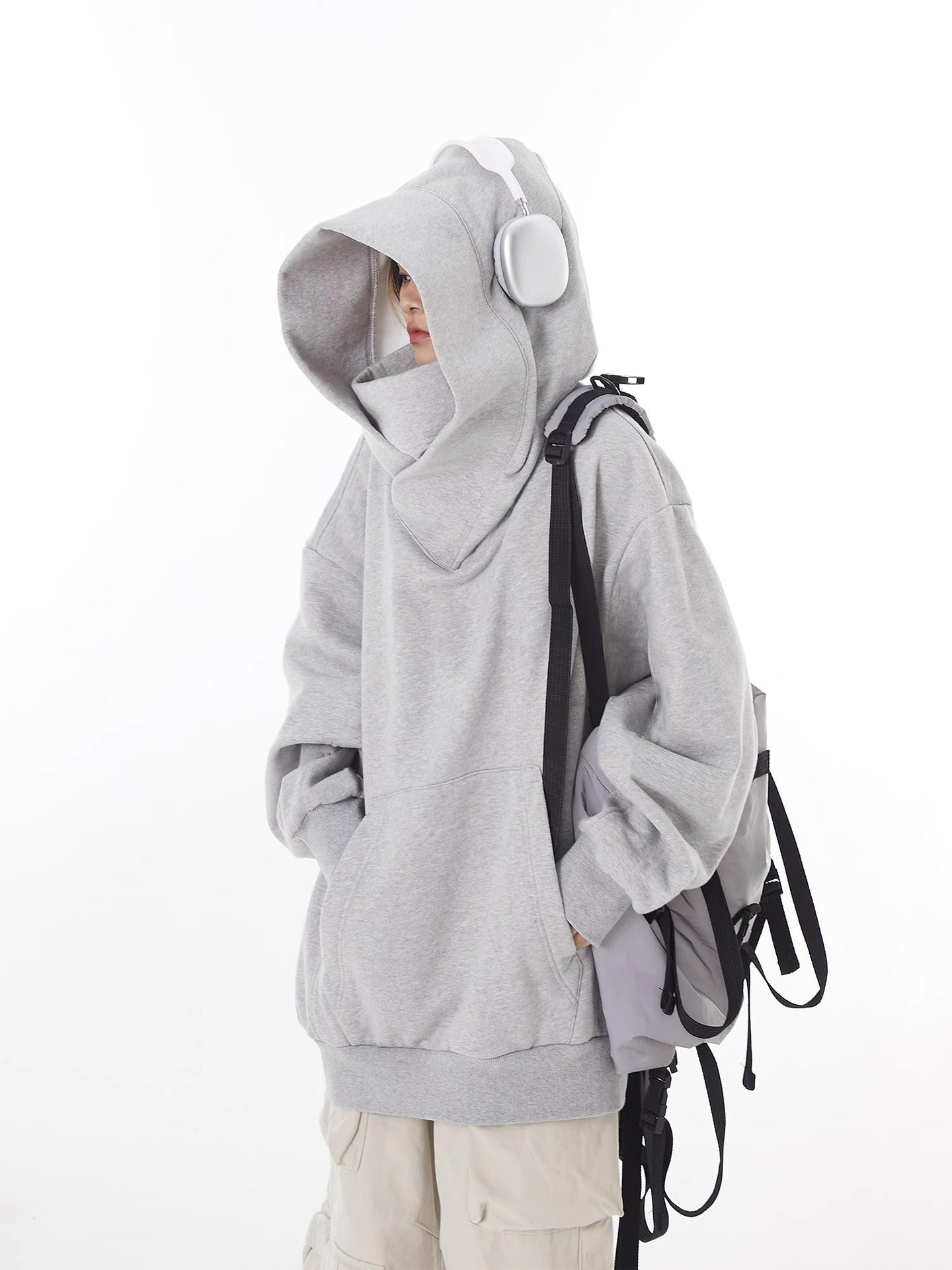 Fleece-Lined High Collar Hoodie – Oversized, Warm & Cosy | Multiple Colours