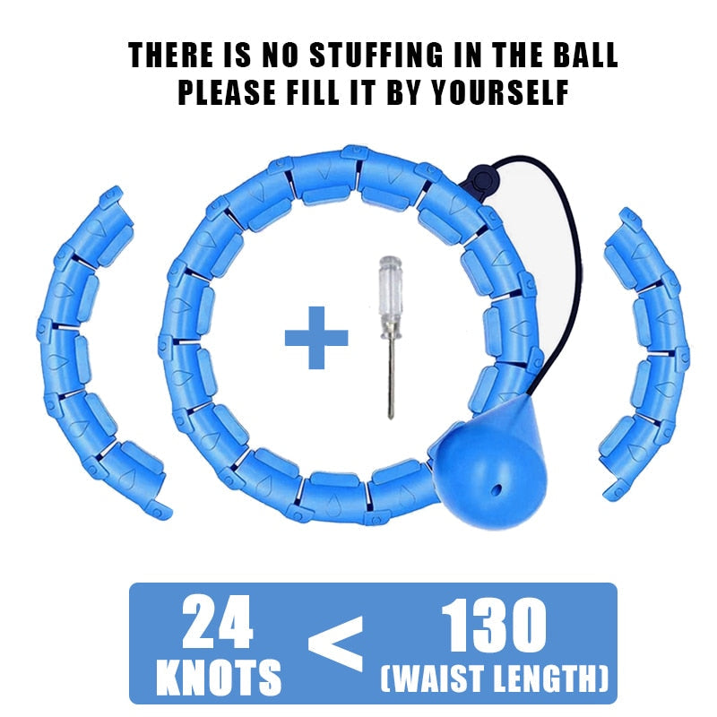 Smart Weighted Fitness Hoop – 24 Knots, Waist & Core Toning for Adults