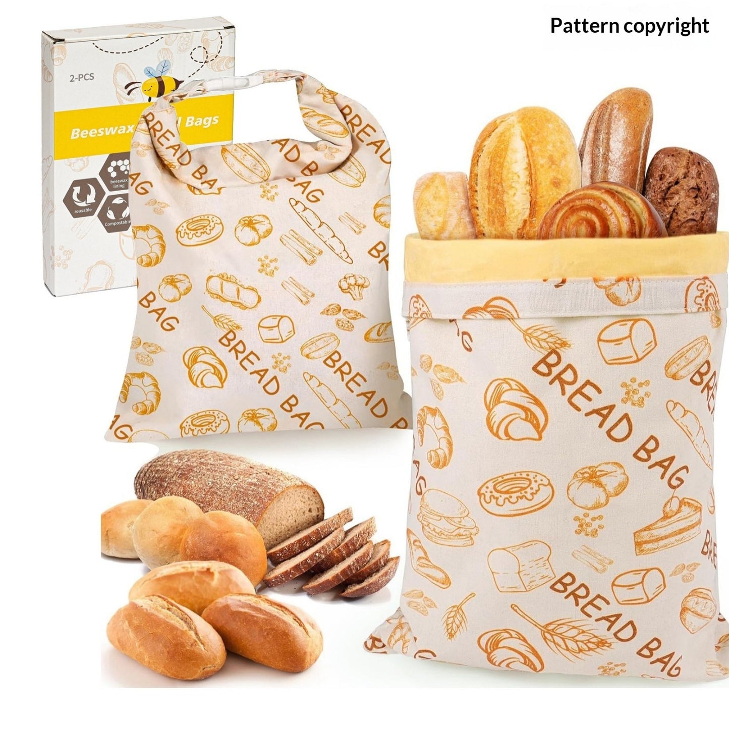 Cotton Linen Bread Bag – Reusable, Breathable Storage for Sourdough & Loaves