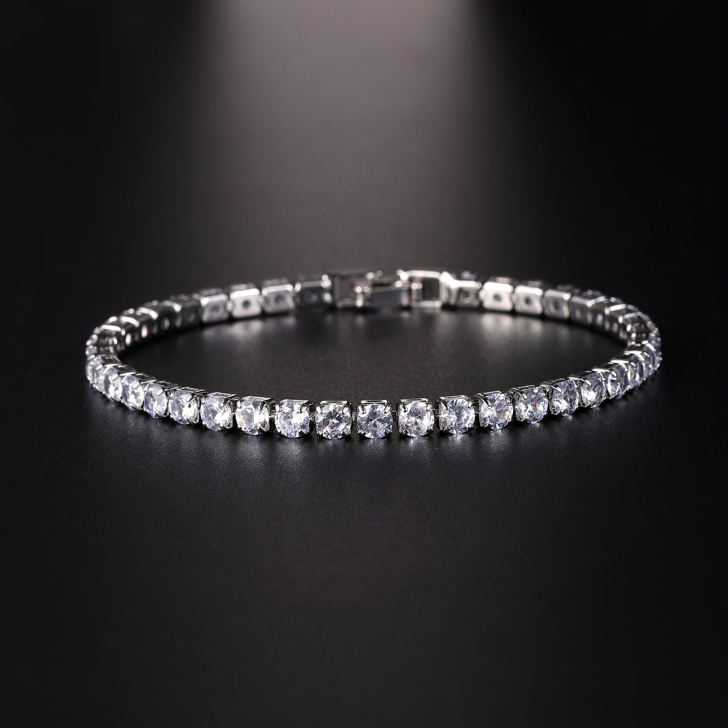 Hip Hop Micro Zircon Tennis Bracelet – Copper, Multiple Colours & Sizes