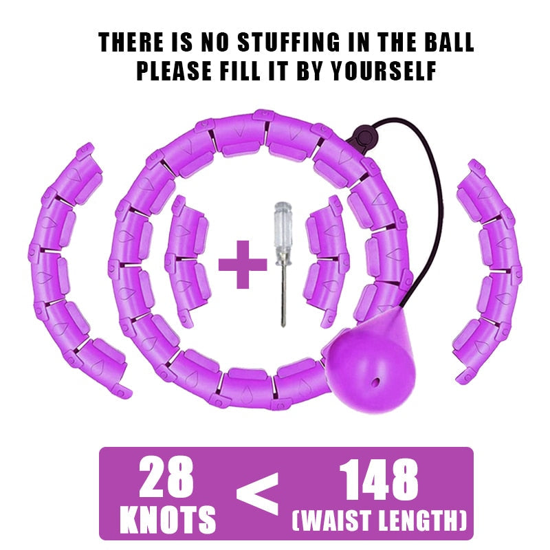 Smart Weighted Fitness Hoop – 24 Knots, Waist & Core Toning for Adults