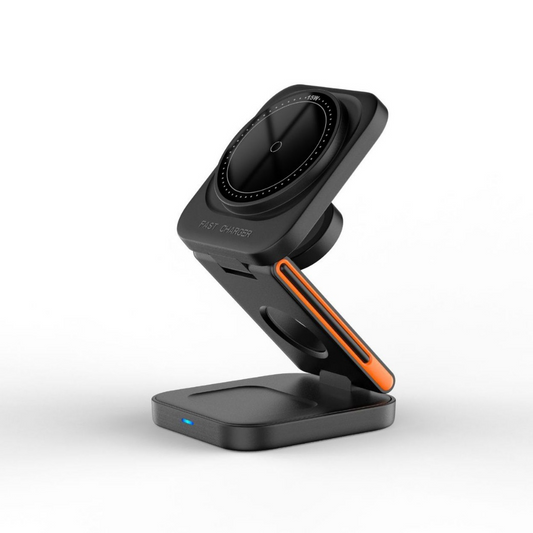 3-in-1 Folding Wireless Charger – Charge Phone, Watch & Earbuds Simultaneously