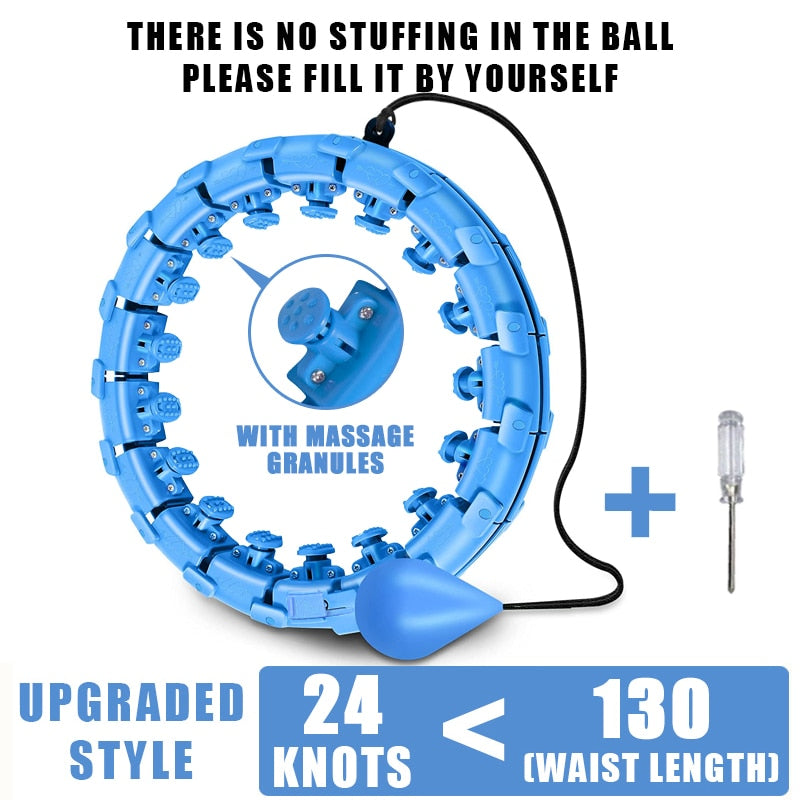 Smart Weighted Fitness Hoop – 24 Knots, Waist & Core Toning for Adults