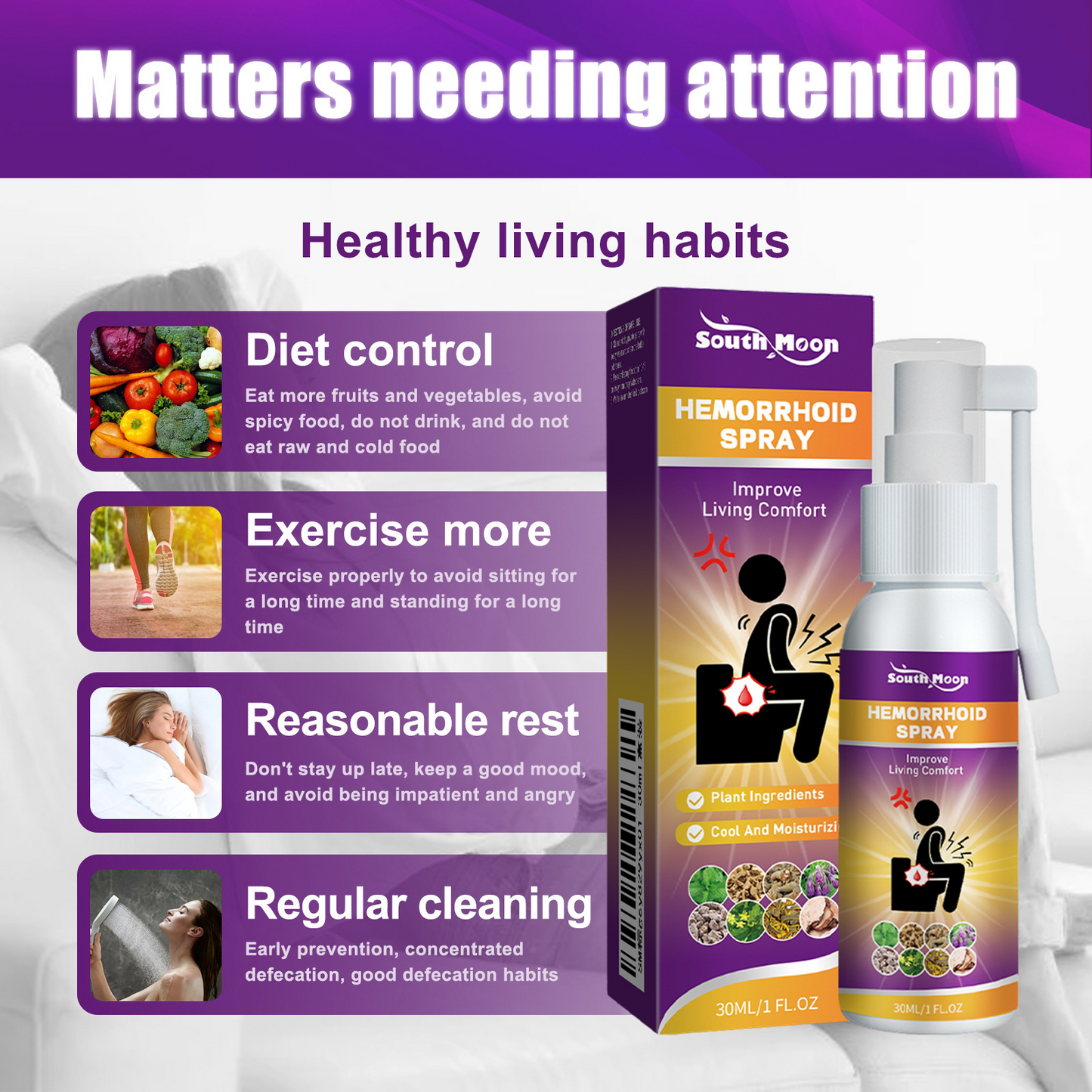 Herbal Haemorrhoid Relief Spray – Fast-Acting, Cooling 30ml | Discreet & Portable
