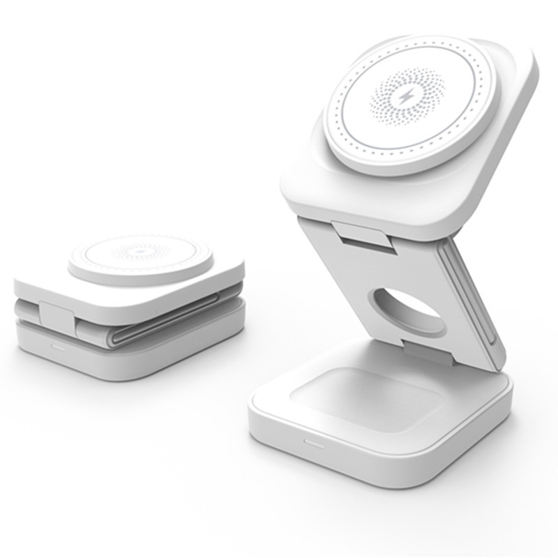 3-in-1 Magnetic Foldable Wireless Charger – 30W, iPhone, Apple Watch & AirPods
