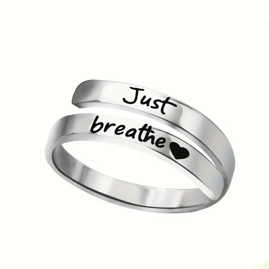 Just Breathe Spiral Heart Ring – Stainless Steel, Tarnish-Resistant
