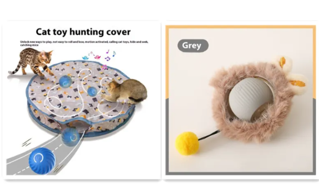 PurrPlay Self-Rolling Cat Toy Ball – Interactive, Motion-Activated Fun