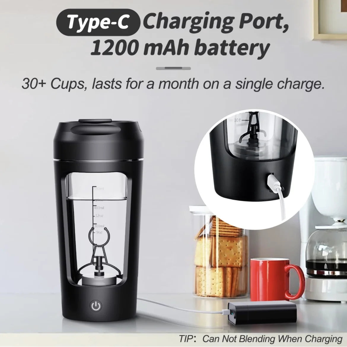 Electric Protein Shaker Bottle – USB Rechargeable, Lump-Free Shakes On the Go