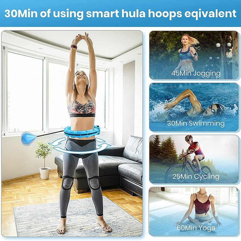 Smart Weighted Fitness Hoop – 24 Knots, Waist & Core Toning for Adults