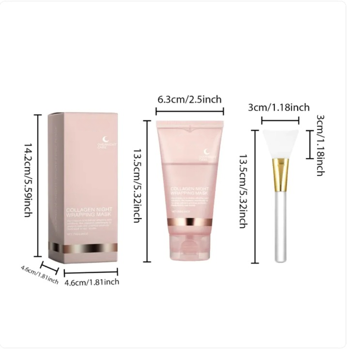 Collagen Deep Cleansing Peel-Off Mask – 75g with Brush | Hydrating & Purifying
