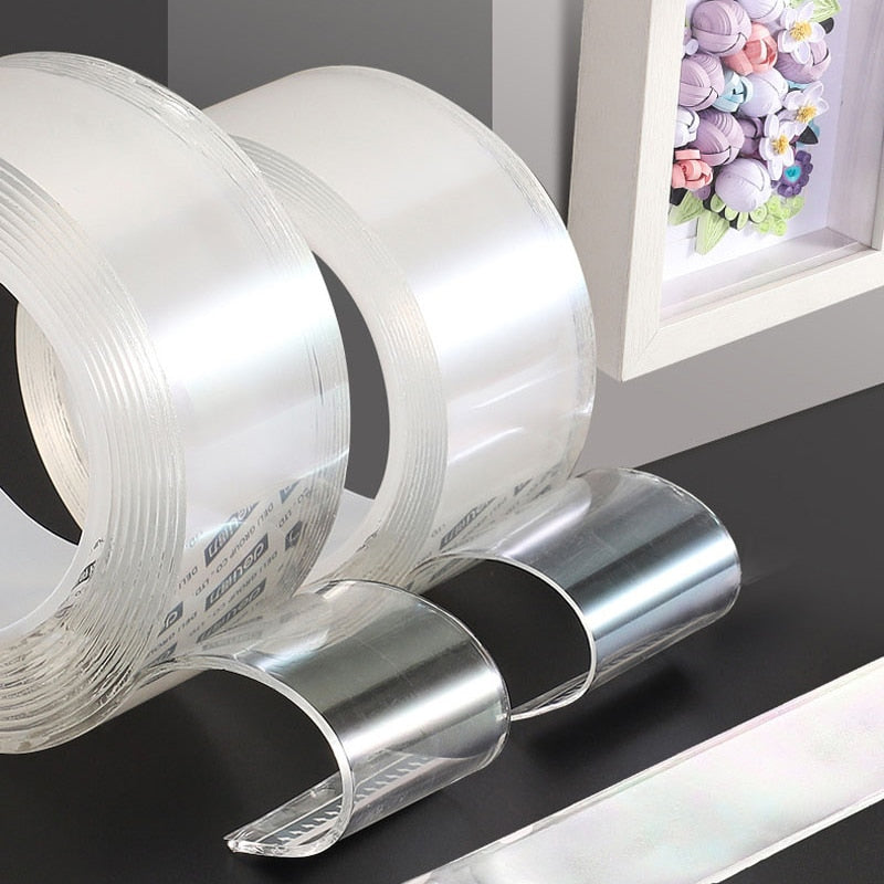 Nano Double-Sided Tape – Transparent, Reusable, No-Damage Adhesive