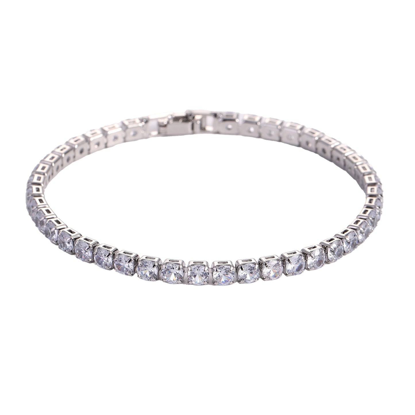 Hip Hop Micro Zircon Tennis Bracelet – Copper, Multiple Colours & Sizes