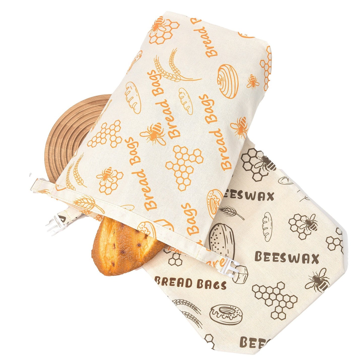 Cotton Linen Bread Bag – Reusable, Breathable Storage for Sourdough & Loaves
