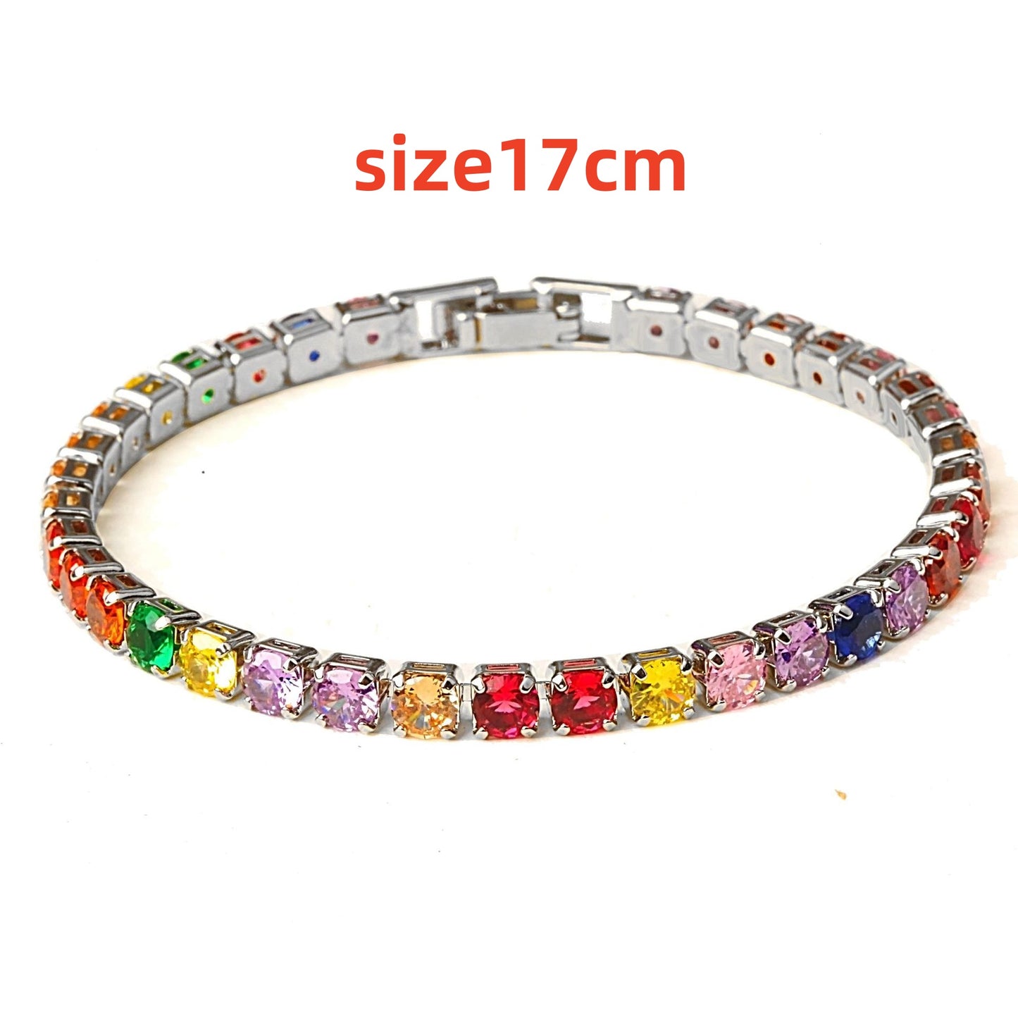 Hip Hop Micro Zircon Tennis Bracelet – Copper, Multiple Colours & Sizes